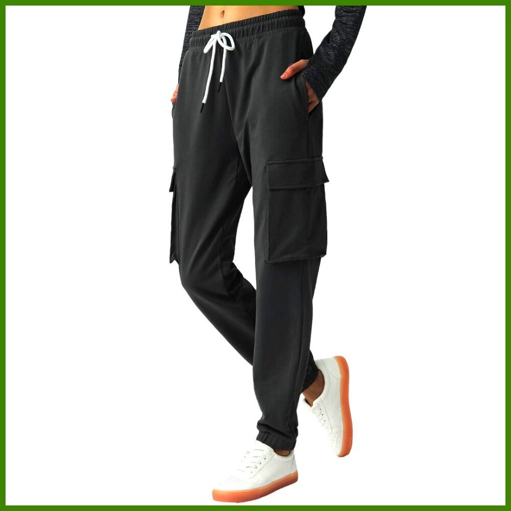 Cotton Cargo Sweatpants Athletic Joggers with 4 Pockets